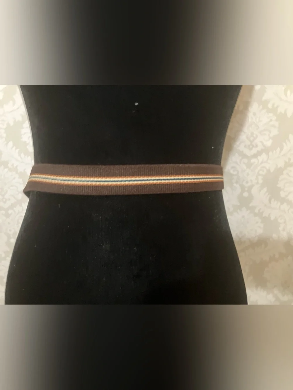 Grosgrain Ribbon Leather Tab Belt